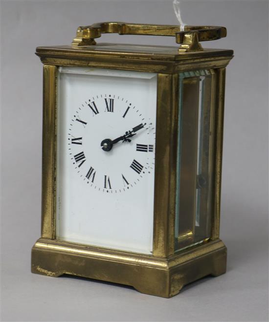 A brass carriage timepiece